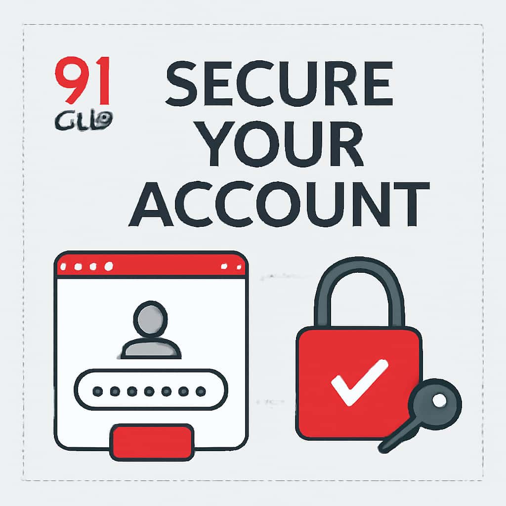 Educational diagram illustrating steps to secure your 91 Club account.